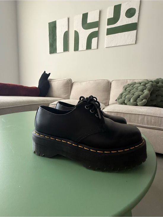 Dr. Martens V 1461 Quad Mono Platform Shoes - Black Polished Smooth - Size USL 7 main image 2